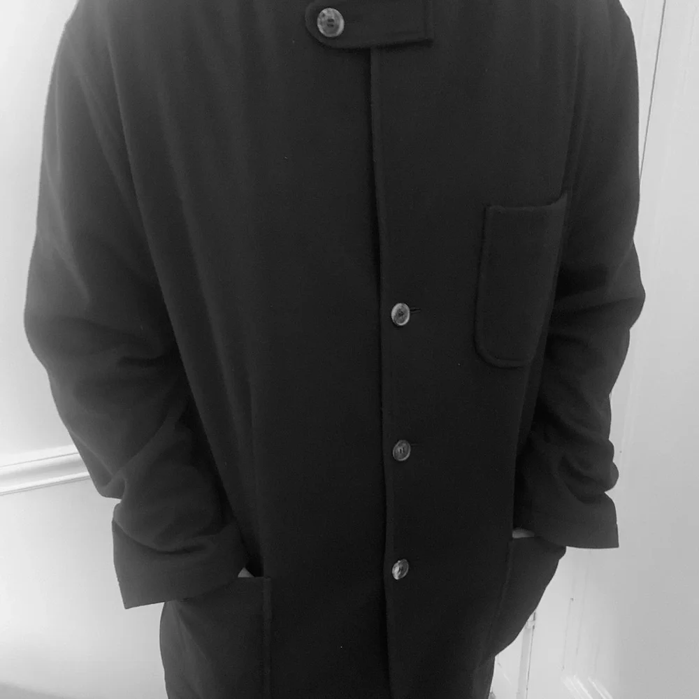 LUCIANO BARBERA Wool Single Breasted Coat, Black